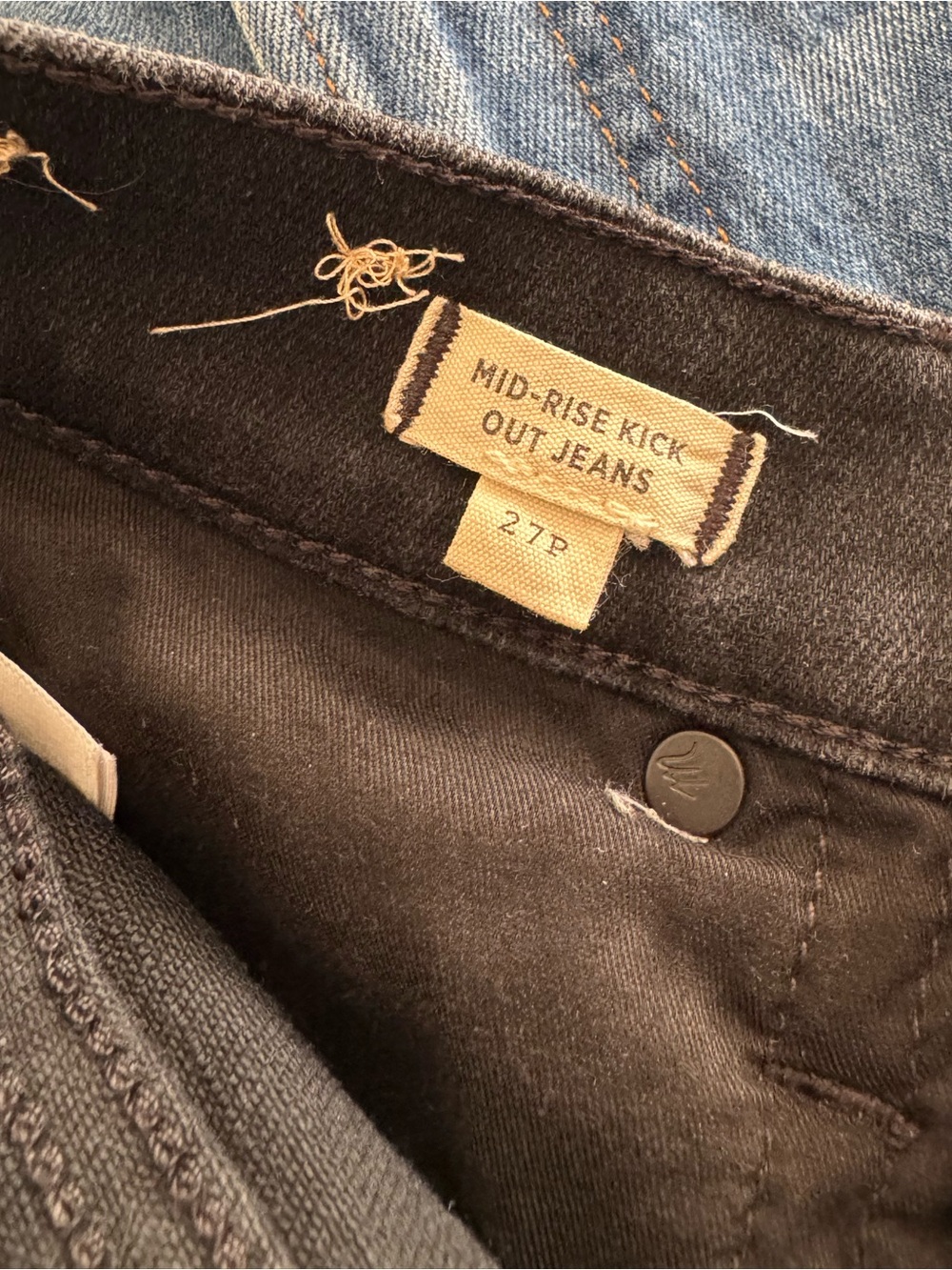 Madewell Kick Out Crop Jeans‎ Black Denim Size 27 Petite - Picture 6 of 6